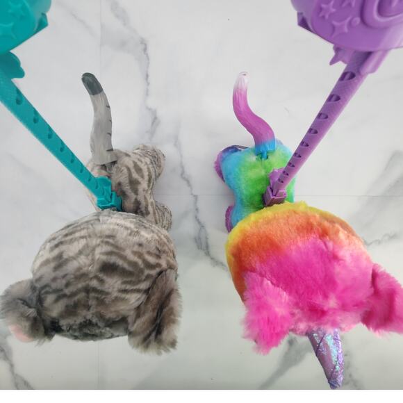 FurReal Friends Unicorn Cat & Gray Cat leash 2018 Hasbro walksalot toys works! - Picture 5 of 16